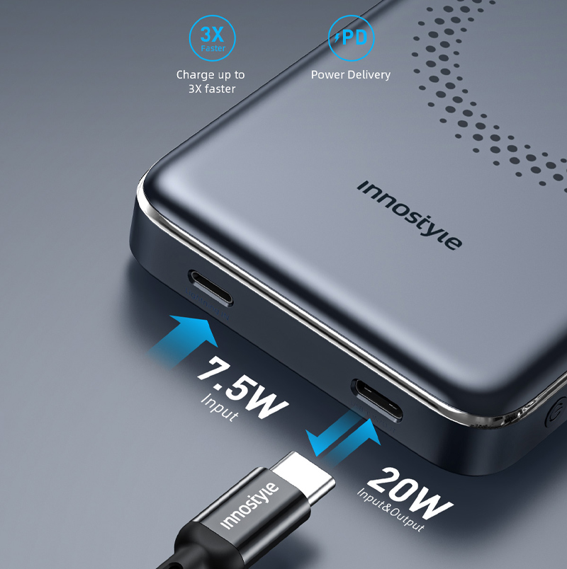 Pin sạc dự phòng INNOSTYLE - POWERMAG SLIM - 10000mAh 4 Sạc dự phòng không dây Innostyle Powermag Slim 10000mAh