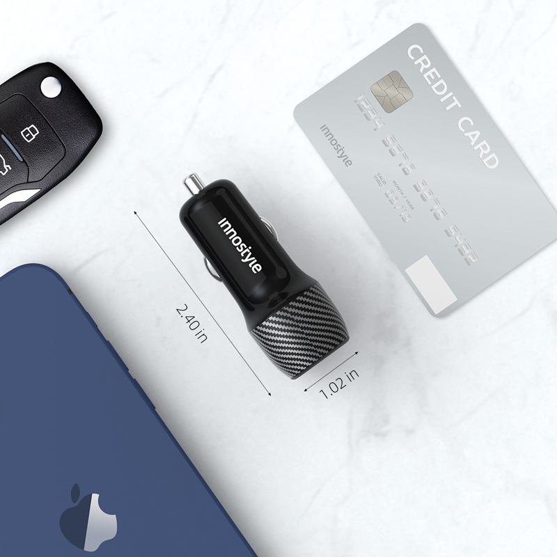 Sạc ô tô Innostyle PowerOn Speed 38W Car Charger - IC38-2PDBLK 5 Tẩu sạc ô tô Innostyle PowerOn Speed 38W Car Charger