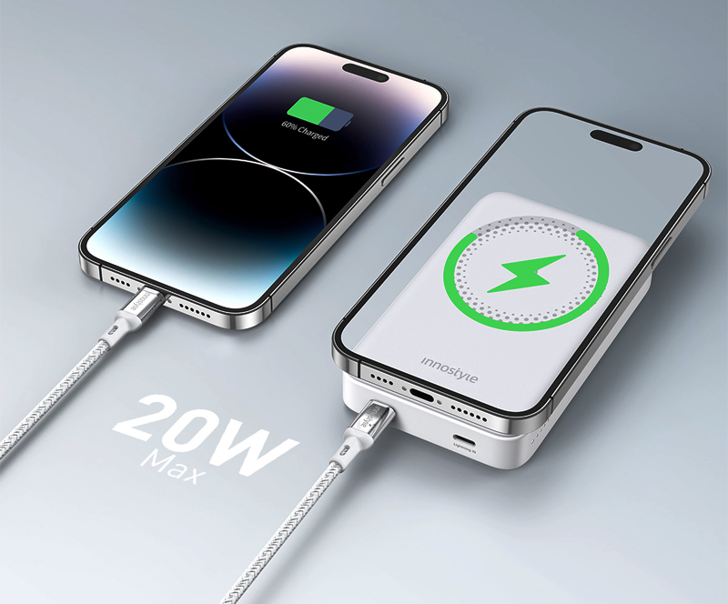 Pin sạc dự phòng Innostyle 2 In 1 Powermag - 10000mAh 3 Sạc dự phòng không dây Innostyle 2 In 1 Powermag 10000mAh