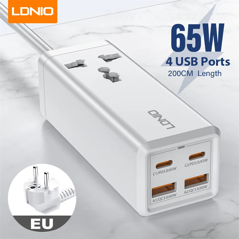 Ổ cắm điện LDNIO - 65W Desktop Power Strip SC1418 1 ldnio 65w desktop power strip sc1418 01