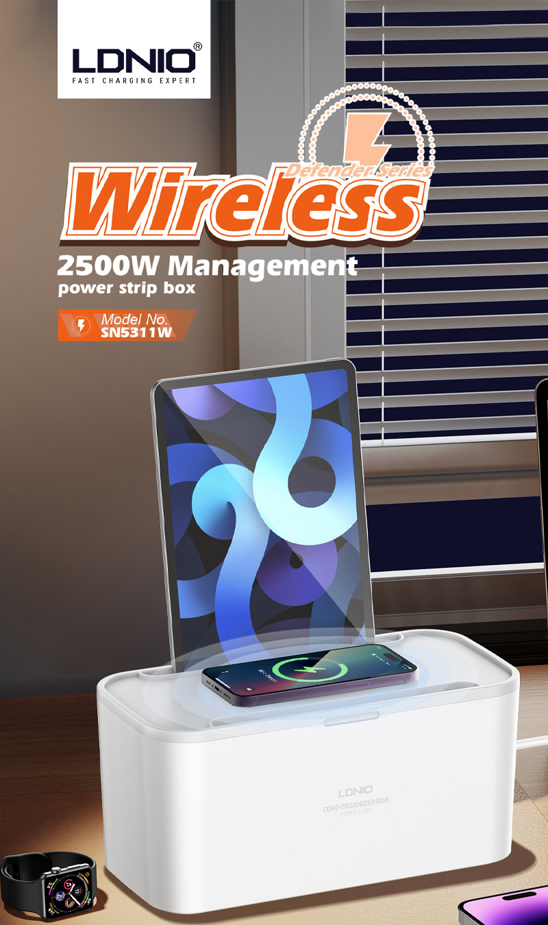 Ổ cắm điện LDNIO - Wireless 2500W Management Power Strip Box SN5311W 1 Ổ cắm điện LDNIO - Wireless 2500W Management Power Strip Box SN5311W