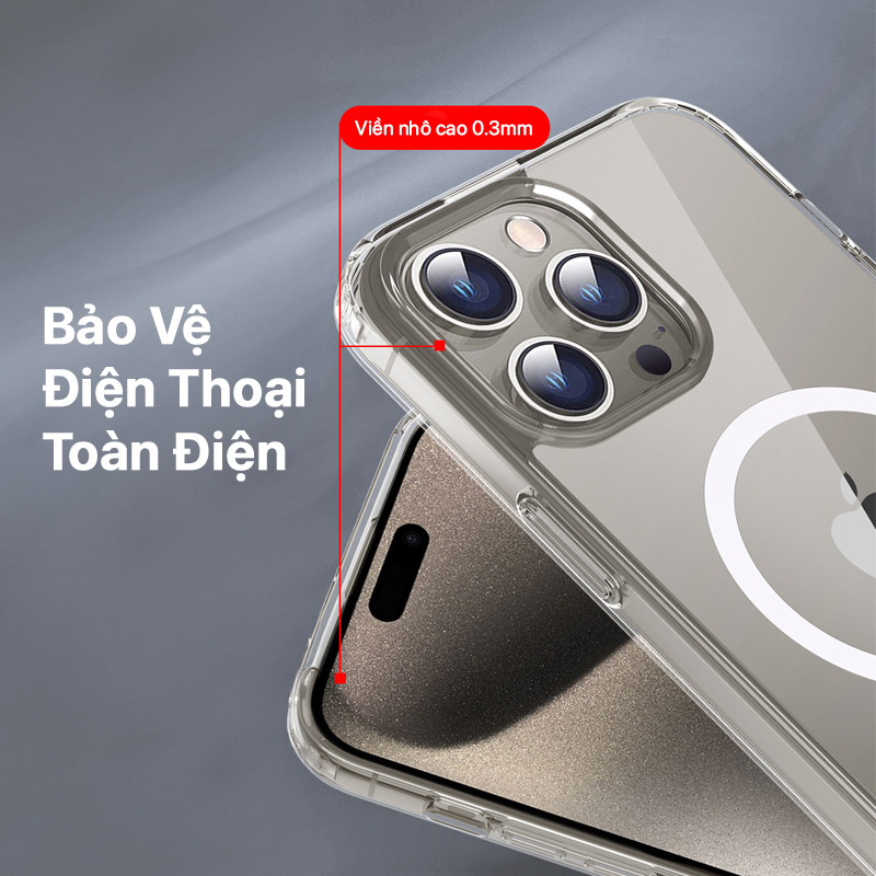 Case Mipow Magsafe Case For iPhone 15 Pro 6.1 Inch 2023 Transparent 4 Case Mipow MagSafe