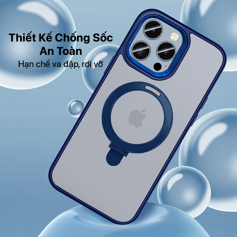 Case Mipow Magsafe Stand 2 In 1 Transparent For iPhone 15 6.1 Inch - Blue 1 case mipow ring stand tpu leather case for iphone 15 pro max 6 inch 2023 black 01