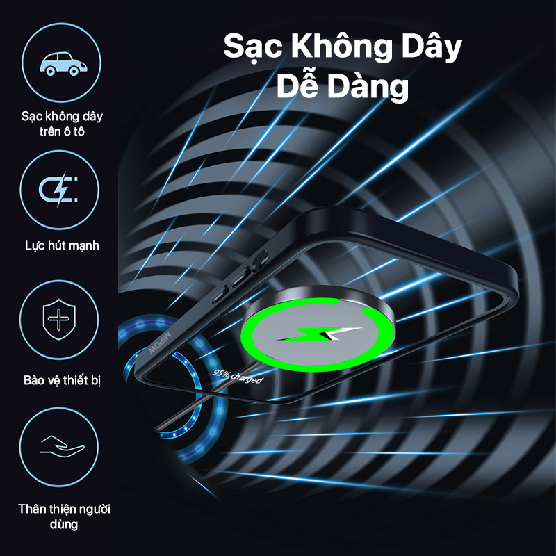 Case Mipow Magsafe Stand 2 In 1 Transparent For iPhone 15 6.1 Inch - Blue 6 case mipow ring stand tpu leather case for iphone 15 pro max 6 inch 2023 black 05