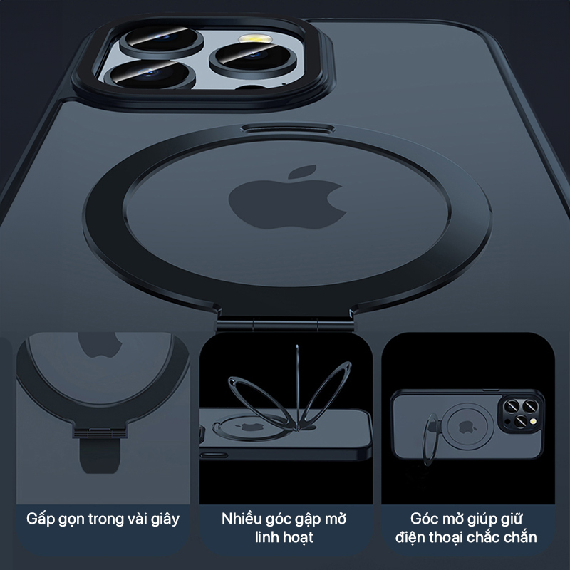 Case Mipow Magsafe Stand 2 In 1 Transparent For iPhone 15 6.1 Inch - Blue 3 case mipow ring stand tpu leather case for iphone 15 pro max 6 inch 2023 black 06