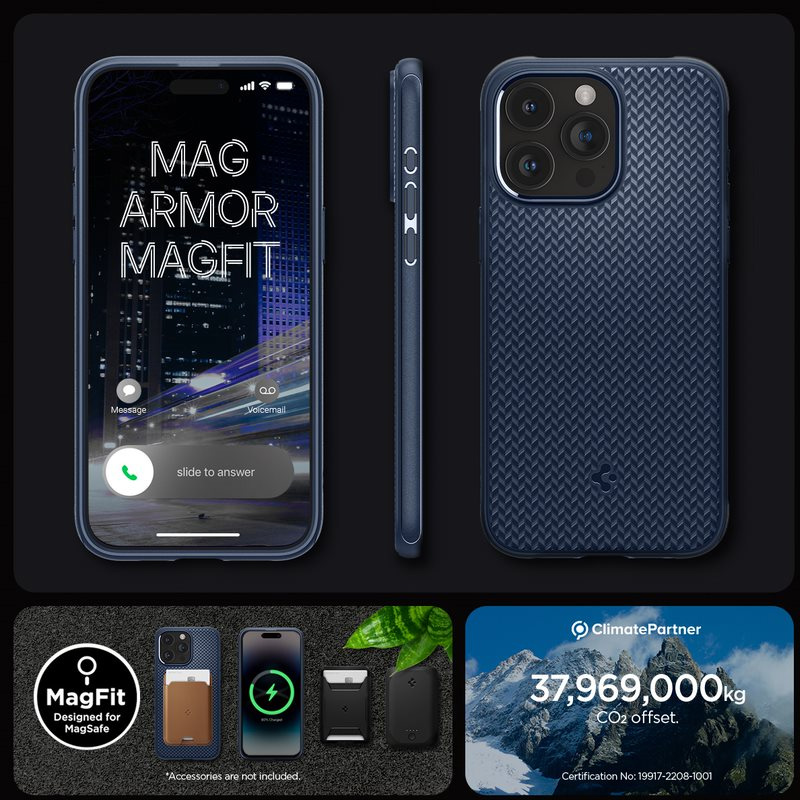 Case Spigen Mag Armor MagFit iPhone 15 Pro Max 6.7 Inch 2023 - Navy Blue 4 Spigen Mag Armor MagFit