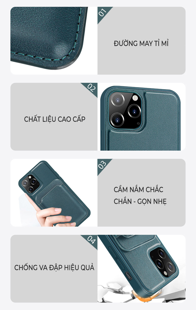 CASE IPHONE 13 BROWN MAGNETIC CARD HOLDER - MUTURAL 1 Mutural - Case Magnetic Card Holder for iPhone 13