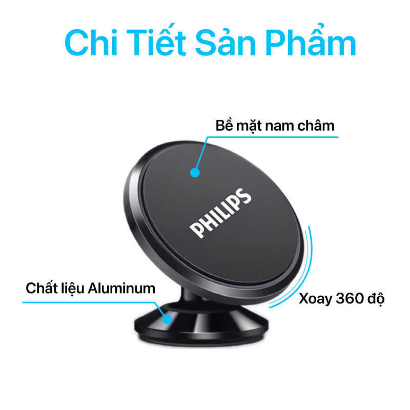 Philips - Car Mount Smartphone Holder Magnet + Aluminum Alloy +Silic - DLK9215 1 philips car mount smartphone holder magnet aluminum alloy silic 01