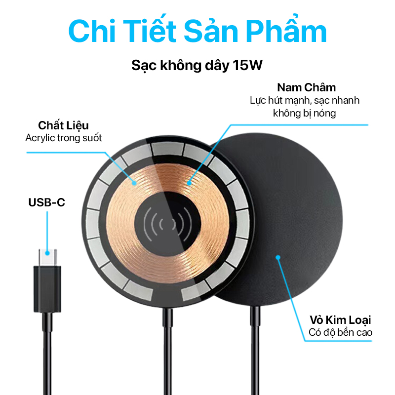 PHILIPS - MAGSAFE WIRELESS CHARGER (DLP9739TB/74) 1 Đế sạc không dây Philips - Magsafe Wireless Charger DLP9739