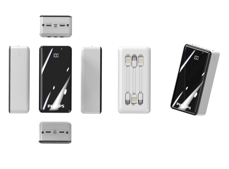 Pin sạc dự phòng Philips -DLP9693 - 22.5W With 3 Cables - 30000mAh 6 Philips - Polymer Battery 22.5 With 3 Cables Power Bank 30,000mAh White - DLP9693