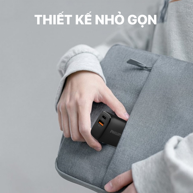 Philips Wall Charger PD25W+QC3.0 - DLP4327C 5 Củ sạc nhanh Philips DLP4327 PD25W + QC3.0