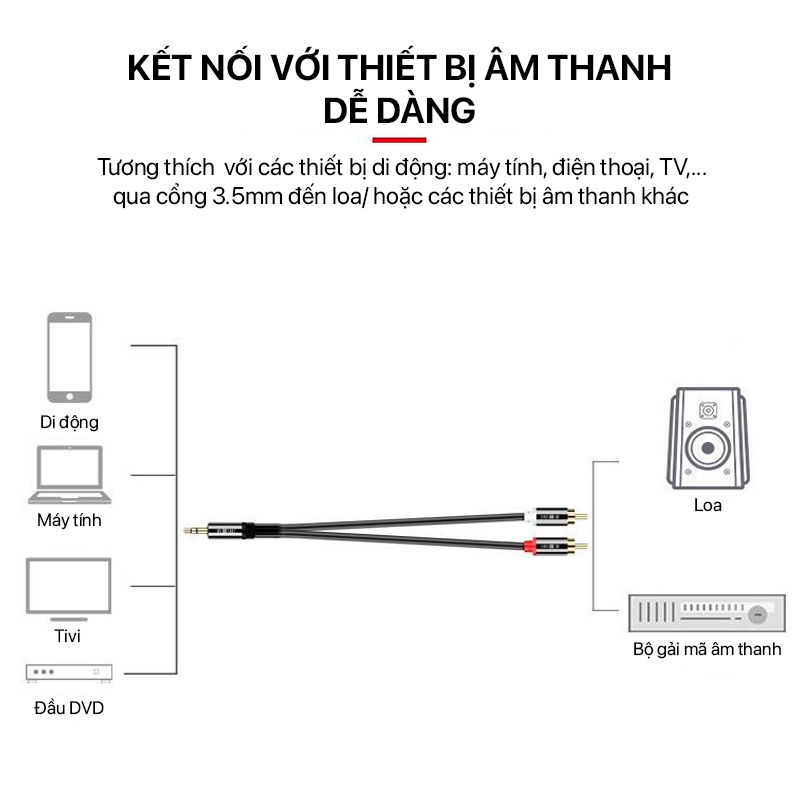 Cáp Chuyển Đổi Âm Thanh Philips - Audio Cable 3.5MM Stereo To 2XRCA 2