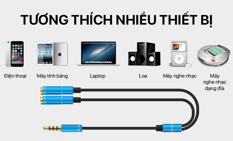Cáp Chuyển Đổi Âm Thanh Philips - Audio Cable AUX 3.5MM Male To 2x3.5MM Female 3
