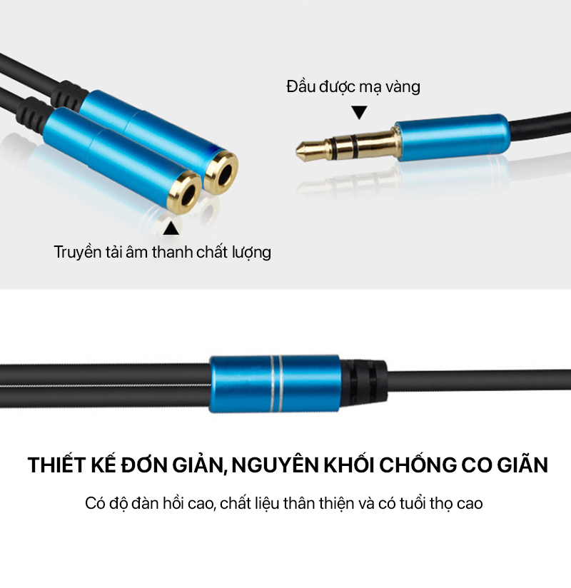 Cáp Chuyển Đổi Âm Thanh Philips - Audio Cable AUX 3.5MM Male To 2x3.5MM Female 1