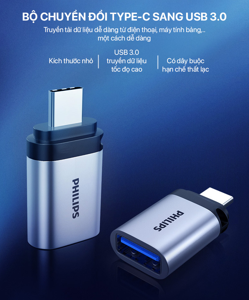 Philips - Bộ Chuyển Type-C Male To USB 3.0 Female SWA3080 1 philips bo chuyen type c male to usb 3 female swa3080 01