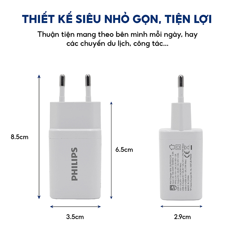 Philips Wall Charger PD33W+QC3.0 - DLP5331 3 philips wall charger pd33w qc30 04