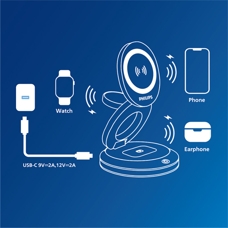 Đế sạc không dây 3 trong 1Magsafe Charger Station With 360 Degree Rotation 1 magsafe charger station with 360 degree 01