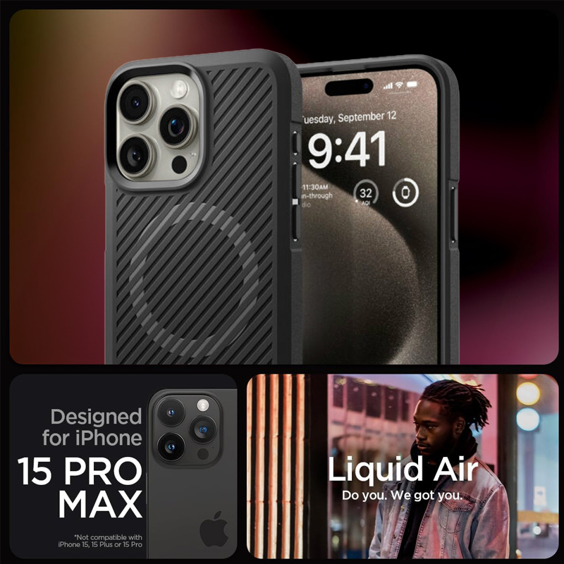 Case Spigen Core Armor MagFit iPhone 15 Pro Max 6.7 Inch 2023 - Matte Black 3 Spigen Core Armor MagFit