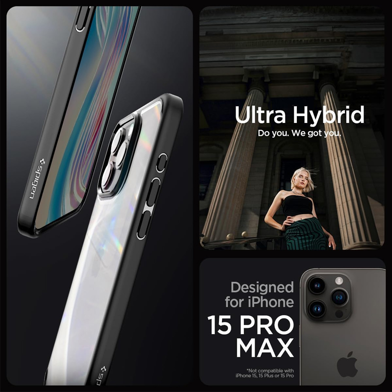 Case Spigen Ultra Hybrid iPhone 15 Pro Max 6.7 Inch 2023 - Matte Black 1 Spigen Ultra Hybrid