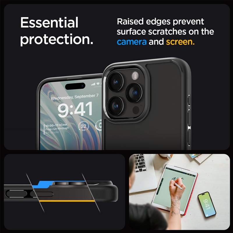Case Spigen Ultra Hybrid iPhone 15 Pro Max 6.7 Inch 2023 - Matte Black 4 Spigen Ultra Hybrid