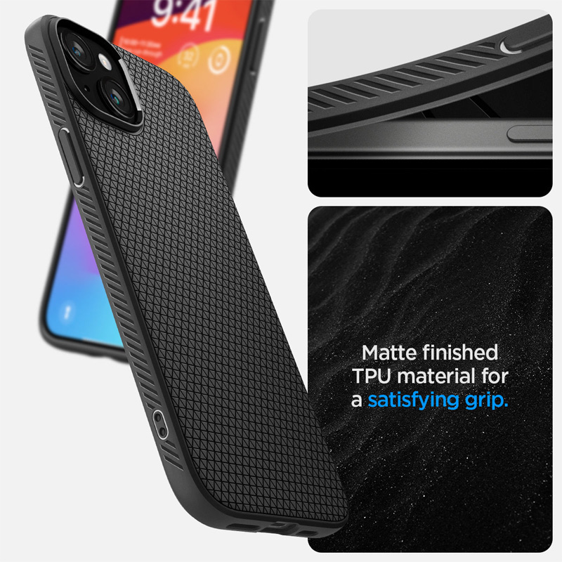 Case Spigen Liquid Air iPhone 15 6.1 Inch 2023 - Matte Black 3 Spigen Liquid Air