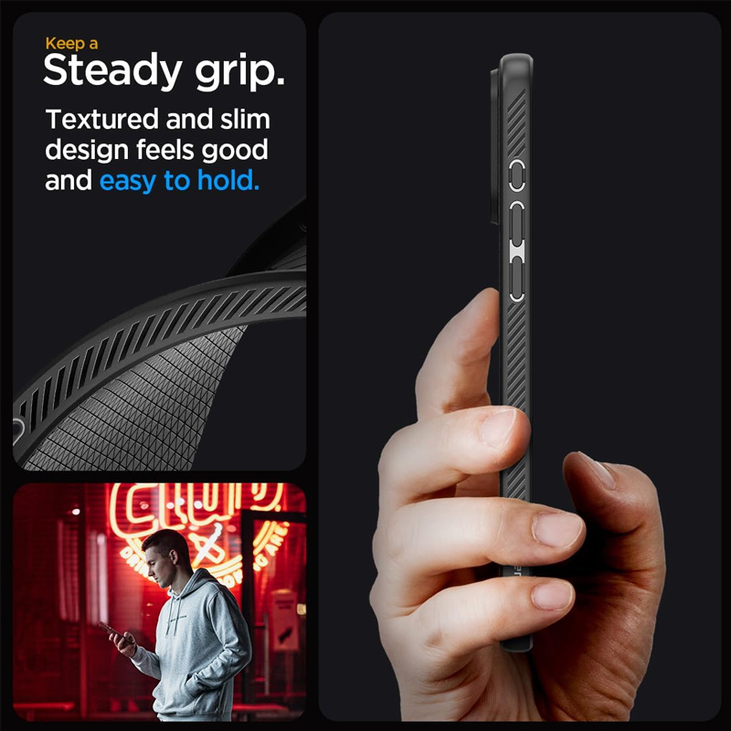 Case Spigen Liquid Air iPhone 15 Pro 6.1 Inch 2023 - Matte Black 3 Spigen Liquid Air