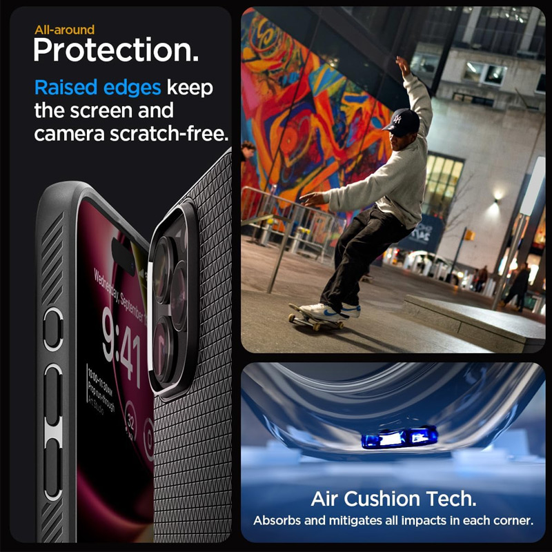 Case Spigen Liquid Air iPhone 15 Pro 6.1 Inch 2023 - Matte Black 4 Spigen Liquid Air