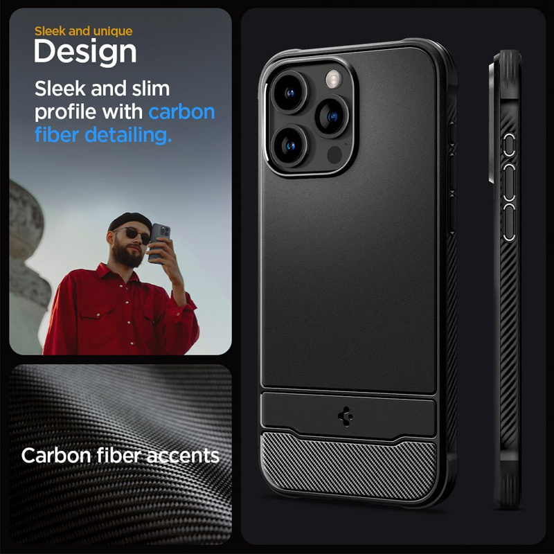 Case Spigen Rugged MagFit iPhone 15 Pro 6.1 Inch 2023 - Matte Black 2 Case Spigen Rugged Magfit