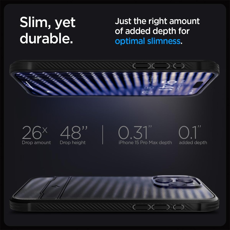 Case Spigen Rugged MagFit iPhone 15 Pro 6.1 Inch 2023 - Matte Black 5 Case Spigen Rugged Magfit