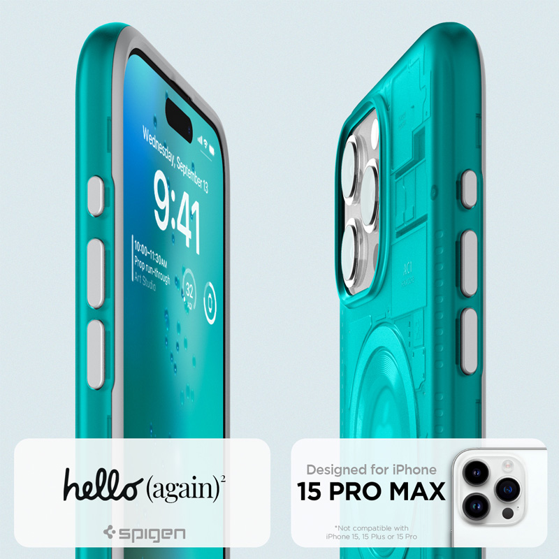 Case Spigen Classic C1 MagFit iPhone 15 Pro Max 6.7 Inch 2023 - Bondi Blue 6