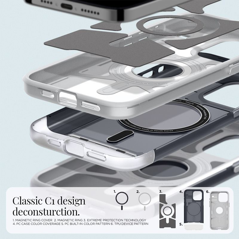 Case Spigen Classic C1 MagFit iPhone 15 Pro Max 6.7 Inch 2023 - Graphite 3