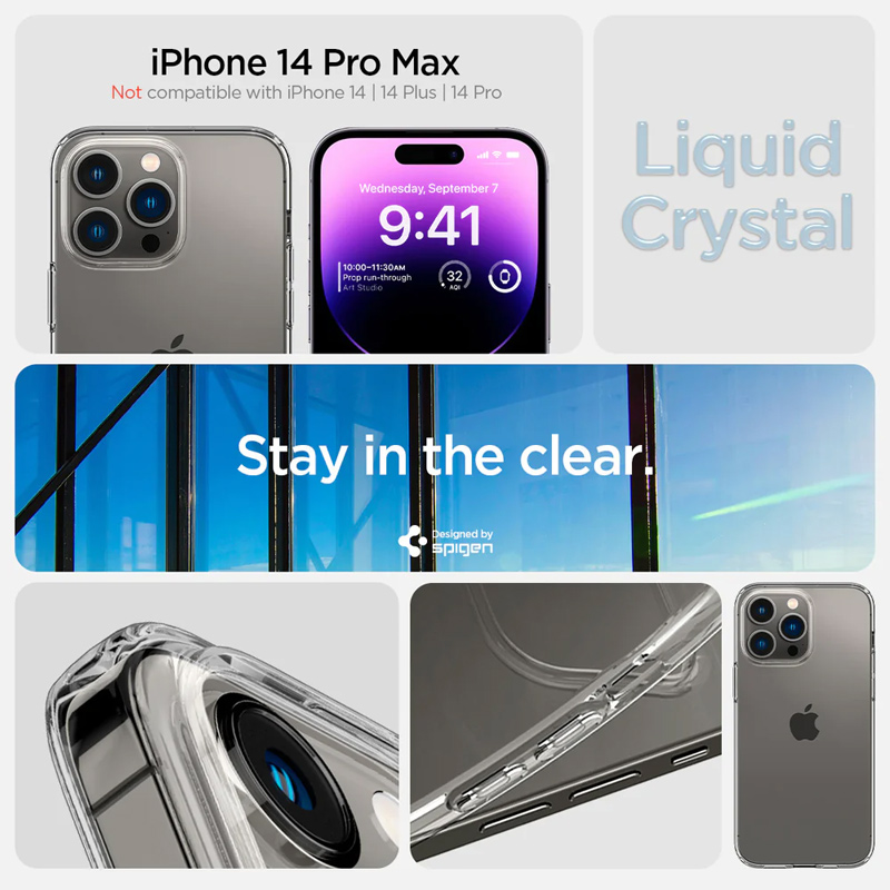 Case Spigen Iphone 14 Pro Max Liquid Crystal Clear 1 op lung iphone 14 pro 6 1 spigen liquid crystal clear 01