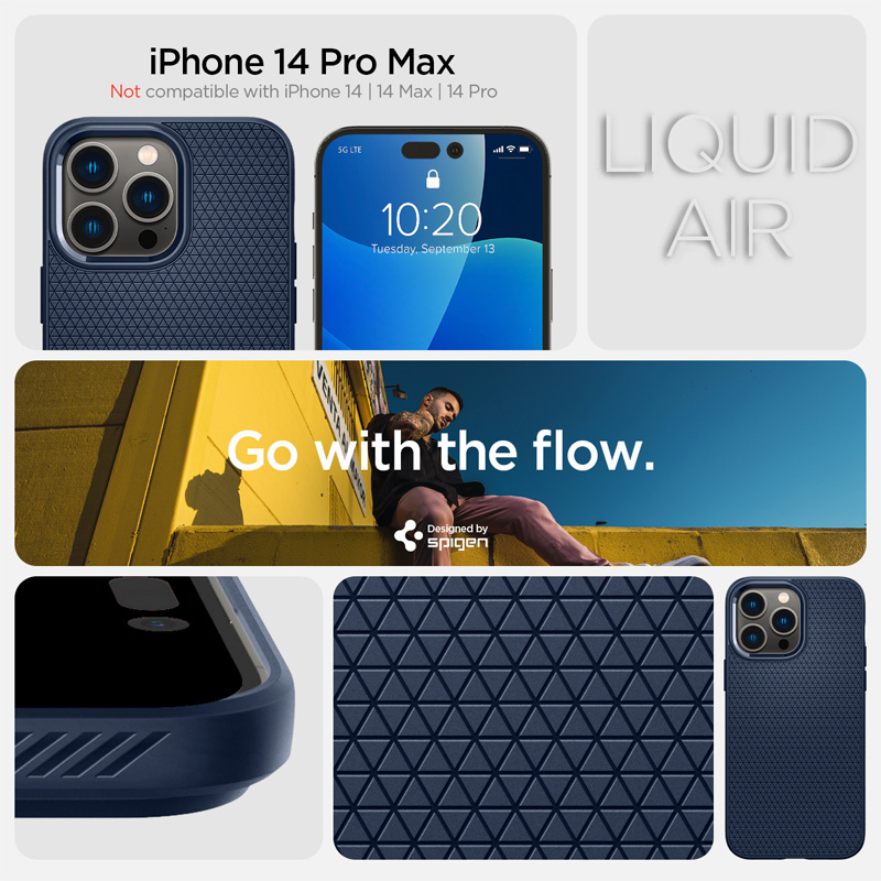 CASE SPIGEN IPHONE 14 PRO MAX LIQUID AIR NAVY BLUE (ACS04814) 1 op lung iphone 14 promax spigen liquid air navy blue 01