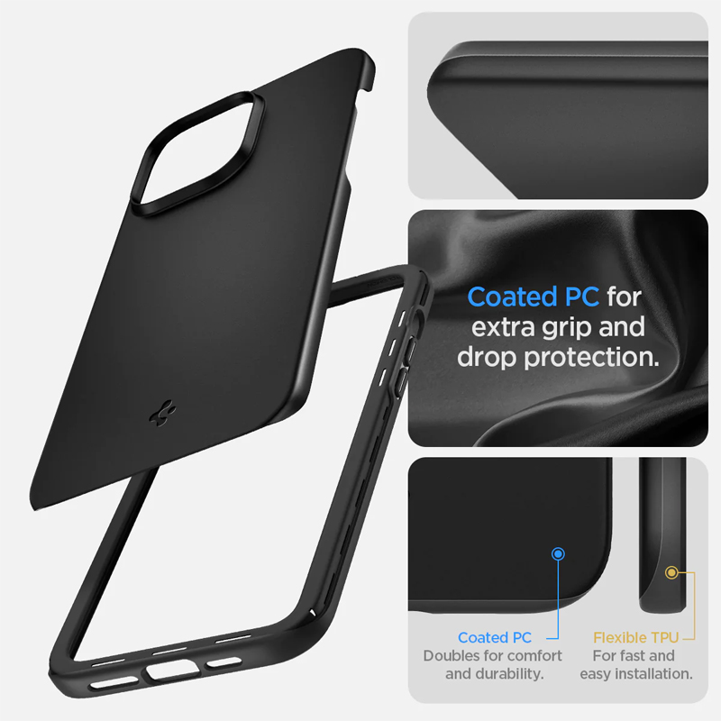 Case Spigen Iphone 14 Pro Max Thin Fit 3 op lung iphone 14 promax spigen thin fit black 03