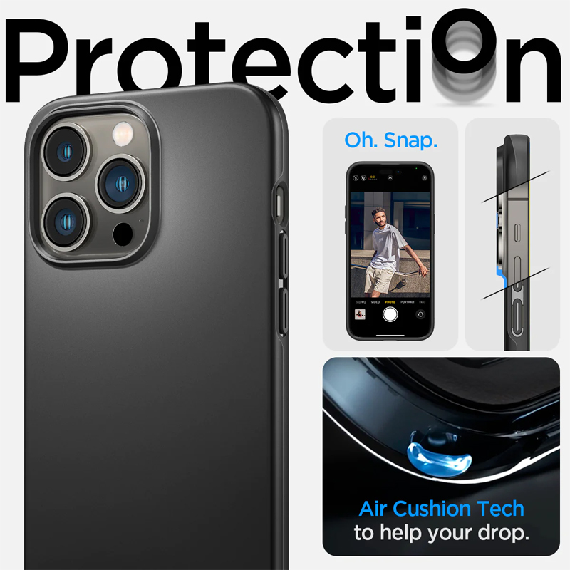 Case Spigen Iphone 14 Pro Max Thin Fit 4 op lung iphone 14 promax spigen thin fit black 04