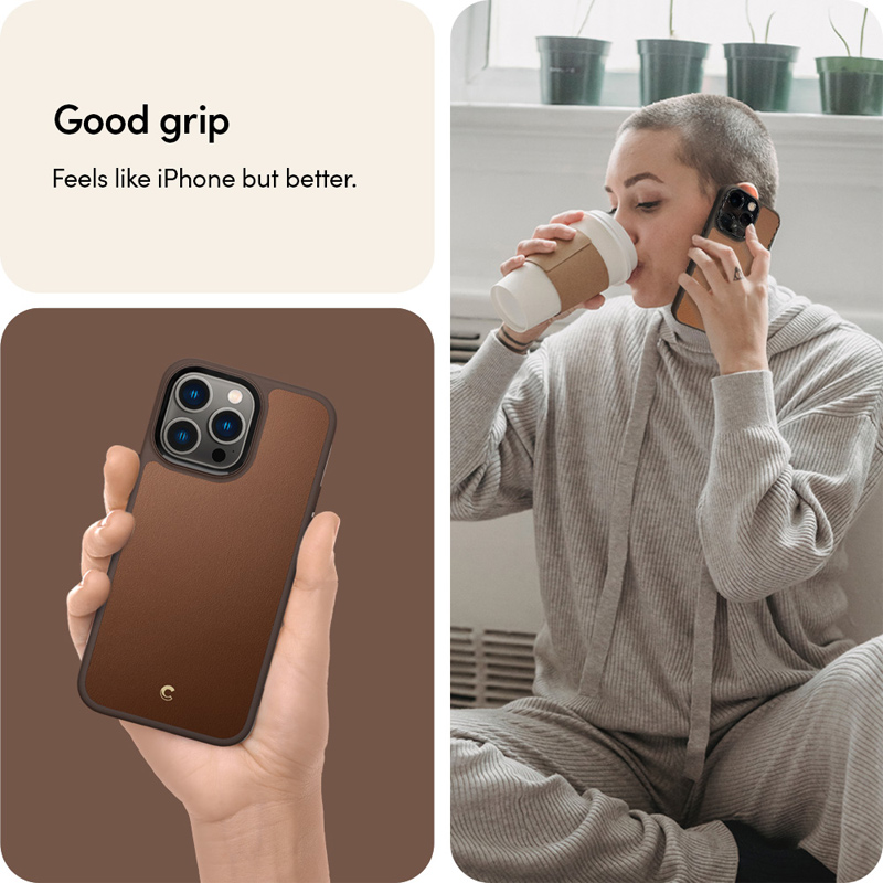 Case Spigen Iphone 14 Pro Max Cyrill Kajuk Mag Brown 1 op lung spigen cyrill iphone 14 pro max kajuk mag magsafe brown 01