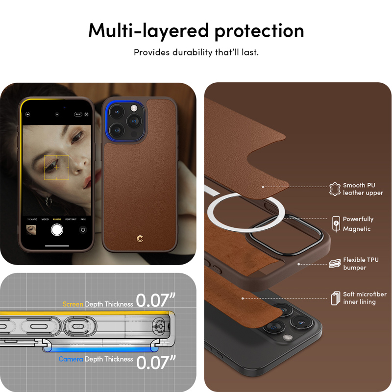 Case Spigen Cyrill Kajuk Mag iPhone 15 Pro Max 6.7 Inch 2023 - Saddle Brown 2 Spigen Cyrill Kajuk Mag
