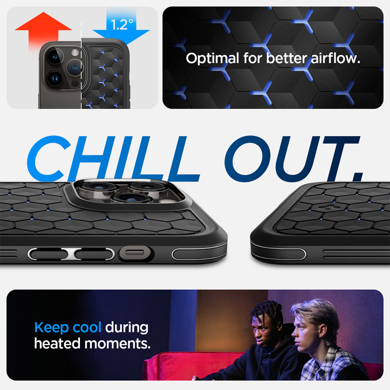 Case Spigen Iphone 14 Pro Max Cryo Armor Cs Matte Black 3 op lung spigen iphone 14 pro max cryo armor 02