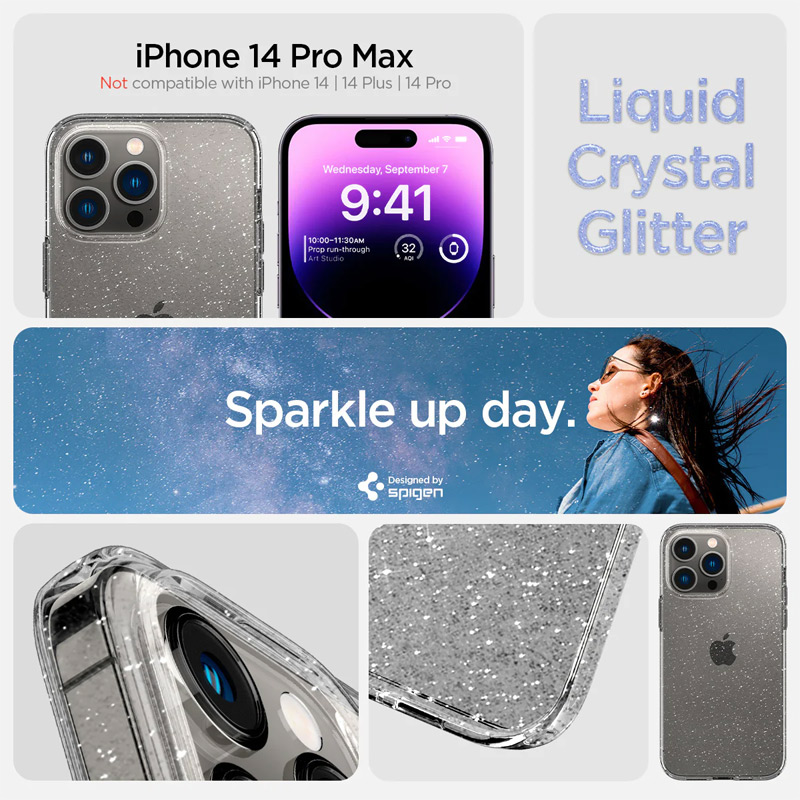 Case Spigen Iphone 14 Pro Max Liquid Crystal Glitter Crystal Quartz 1 op lung spigen iphone 14 pro max liquid crystal glitter crystal quartz 01