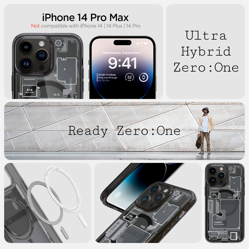 Case Spigen Iphone 14 Pro Max Ultra Hybrid Magfit Zero One 1 op lung spigen iphone 14 promax ultra hybrid zero one magfit magsafe design for magsafe 01