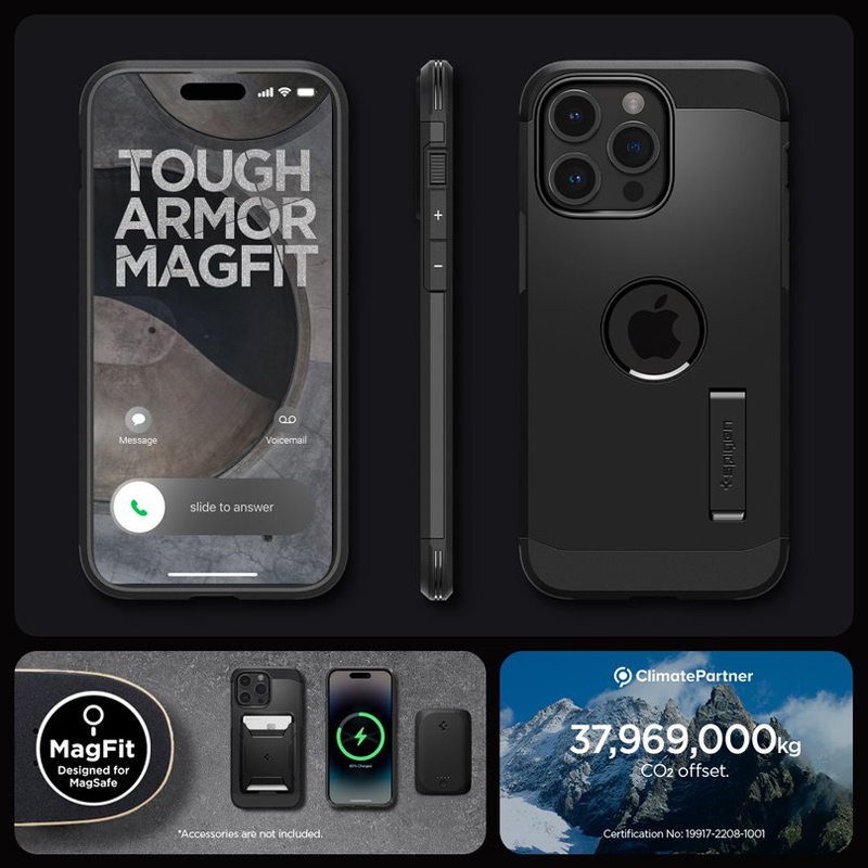 Case Spigen Tough Armor iPhone 15 Pro Max 6.7 Inch 2023 - Matte Black 1 Spigen Tough Armor