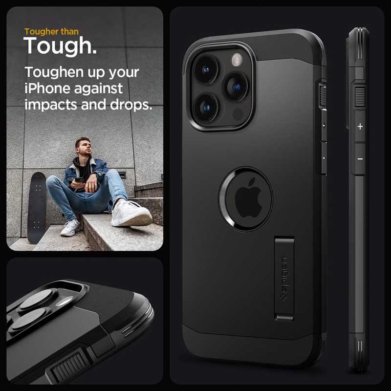 Case Spigen Tough Armor iPhone 15 Pro Max 6.7 Inch 2023 - Matte Black 2 Spigen Tough Armor