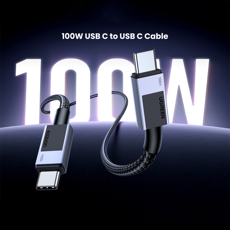 Cáp UGREEN USB-C To USB-C Cable 1M 100W 1 usb c to usb c cable 1m 100w 01
