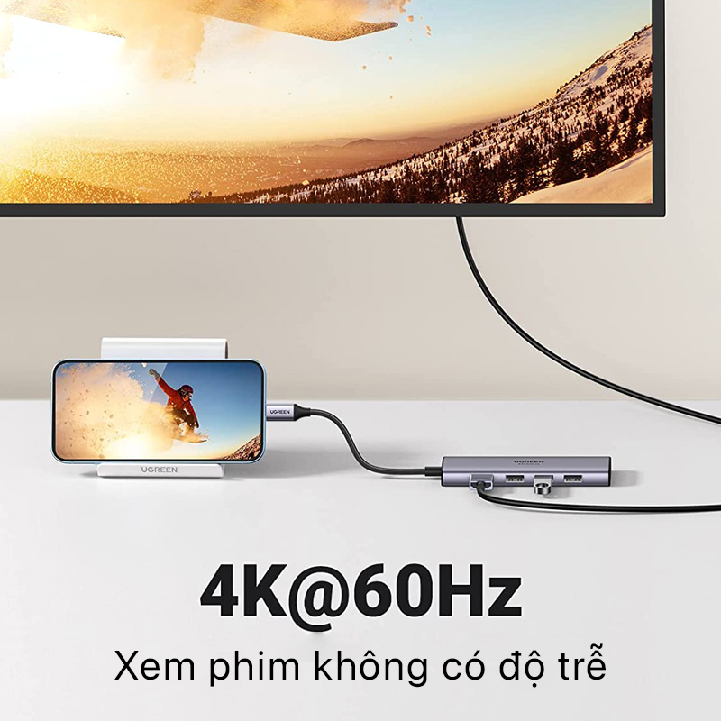 UGREEN - 4K 60Hz HDMI + 3XUSB3.0 + Card Reader USB-C Multifunction Adapter CM511 2 ugreen 4k 60hz hdmi 3xusb3.0 card reader usb type c 03