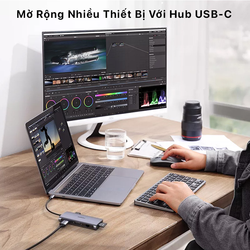 Ugreen - 9 in 1 Space Gray USB Type C To 3 USB 3.0 4K-HDMI VGA RJ45 SD-TF PB CM179 5 ugreen 9in1 space gray usb type c to 3xusb3.0 4k cm179 04