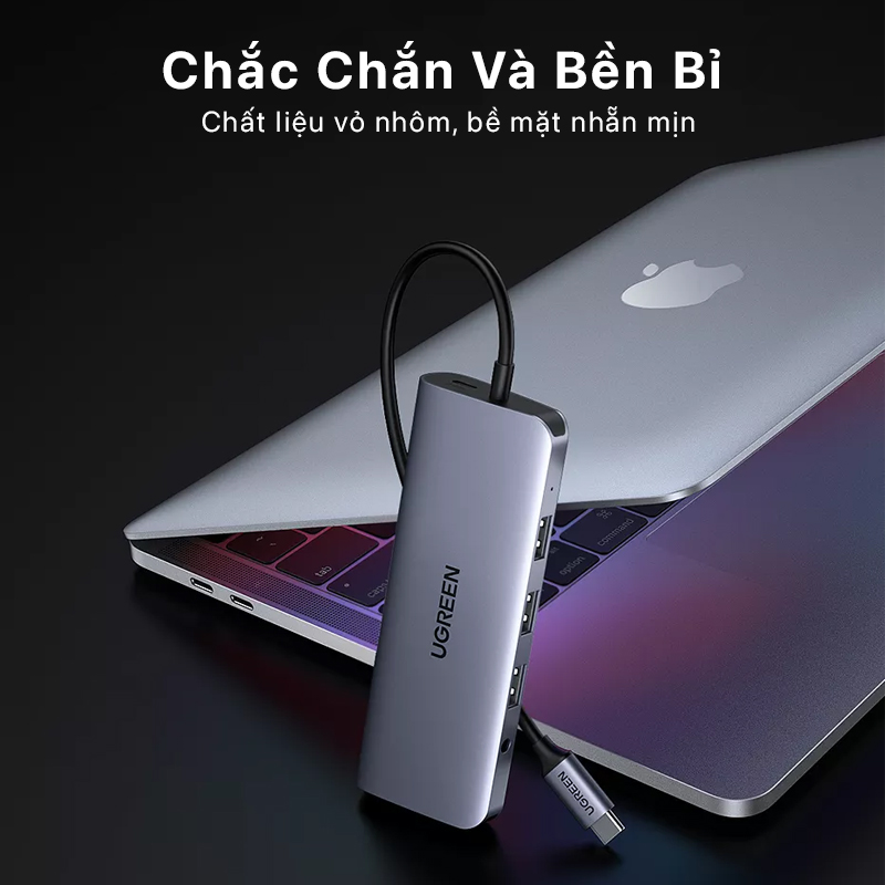 Ugreen - 9 in 1 Space Gray USB Type C To 3 USB 3.0 4K-HDMI VGA RJ45 SD-TF PB CM179 1 ugreen 9in1 space gray usb type c to 3xusb3.0 4k cm179 06