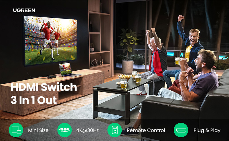 Ugreen HDMI 3.0 4K - 3 In 1 Out Switch 80125 1 Ugreen HDMI 3.0 4K - 3 In 1 Out Switch 80125