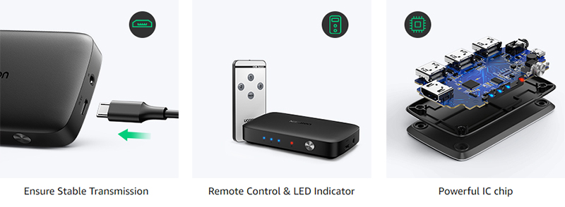 Ugreen HDMI 3.0 4K - 3 In 1 Out Switch 80125 3 Ugreen HDMI 3.0 4K - 3 In 1 Out Switch 80125