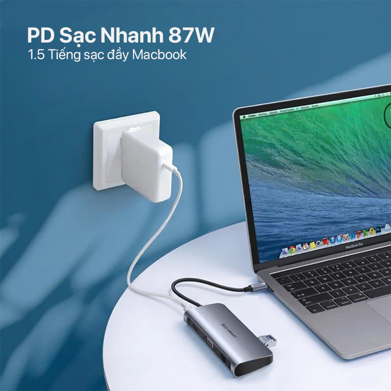 Ugreen USB-C To 3 USB 3.0 + HDMI + VGA + LAN + Adapter USB-C CM256 3 ugreen type c to usb3.0 hdmi vga lan adapter type c cm256 01