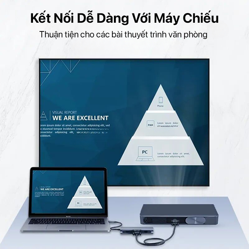 Ugreen USB-C To 3 USB 3.0 + HDMI + VGA + LAN + Adapter USB-C CM256 4 ugreen type c to usb3.0 hdmi vga lan adapter type c cm256 02